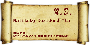 Malitsky Dezideráta névjegykártya